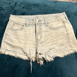 Distressed Light wash Shorts